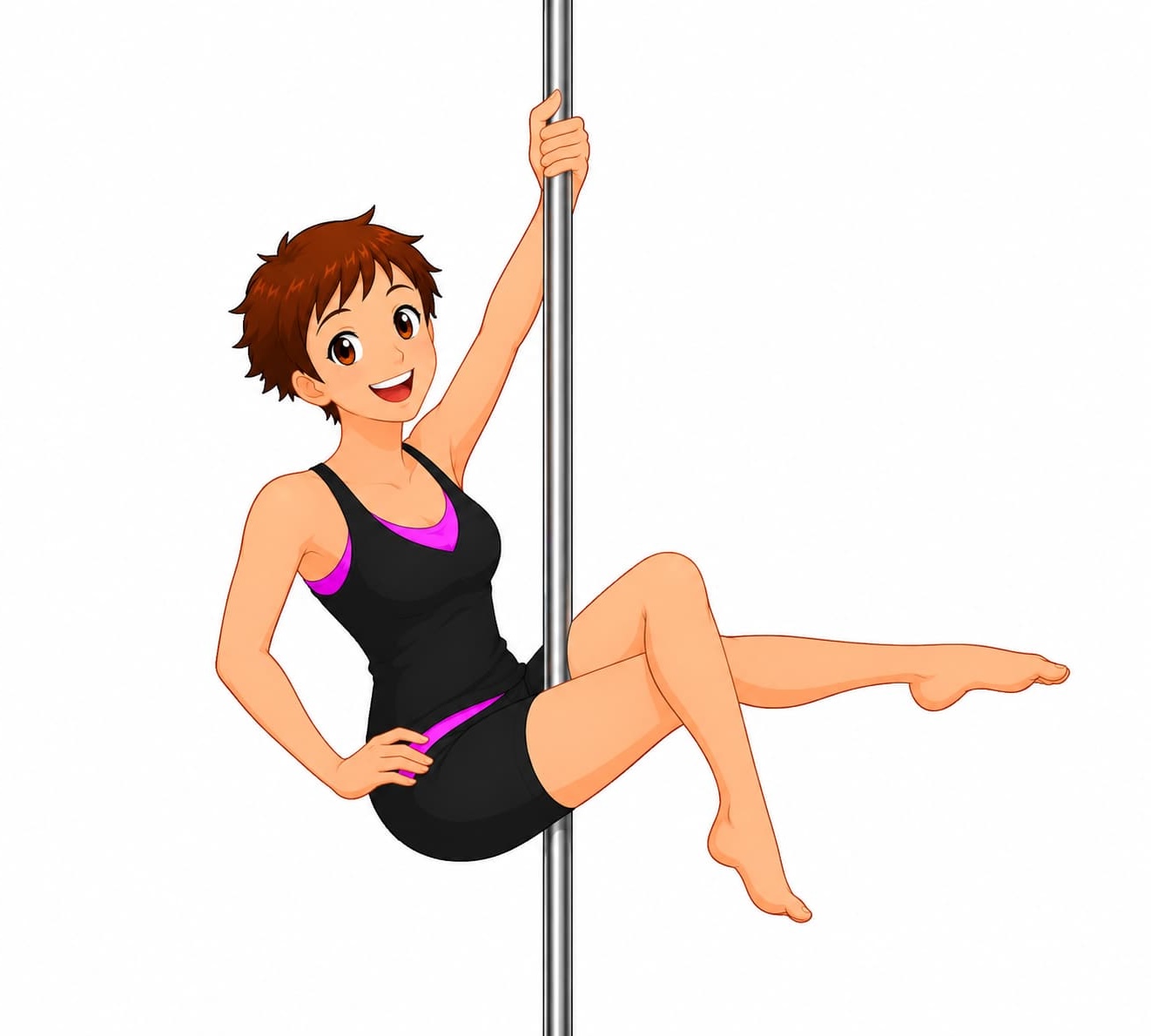 Your Pole Pal sitting on a dance pole