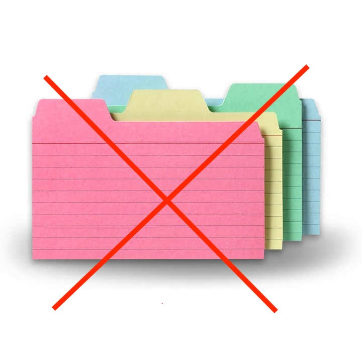 colored index cards with tabs