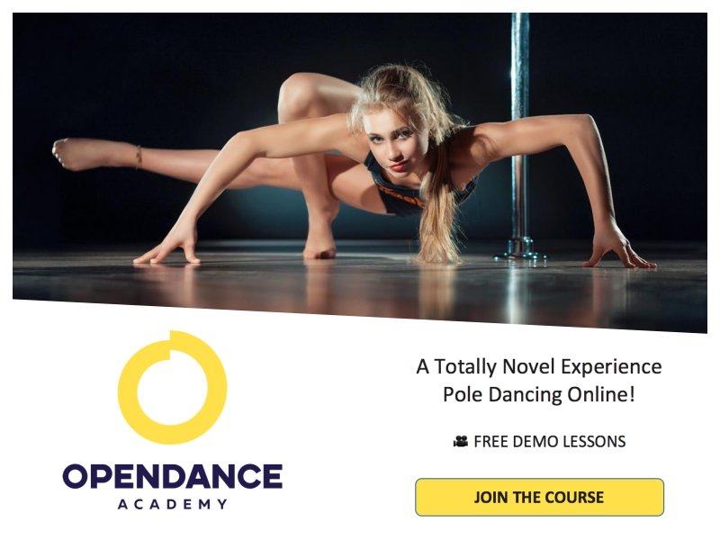Ad for OpenDance Pole Classes