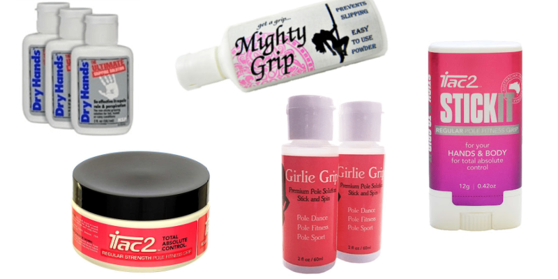 assorted pole dance grip products