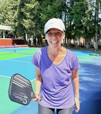 Susan Peach playing pickleball Susan Peach playing pickleball