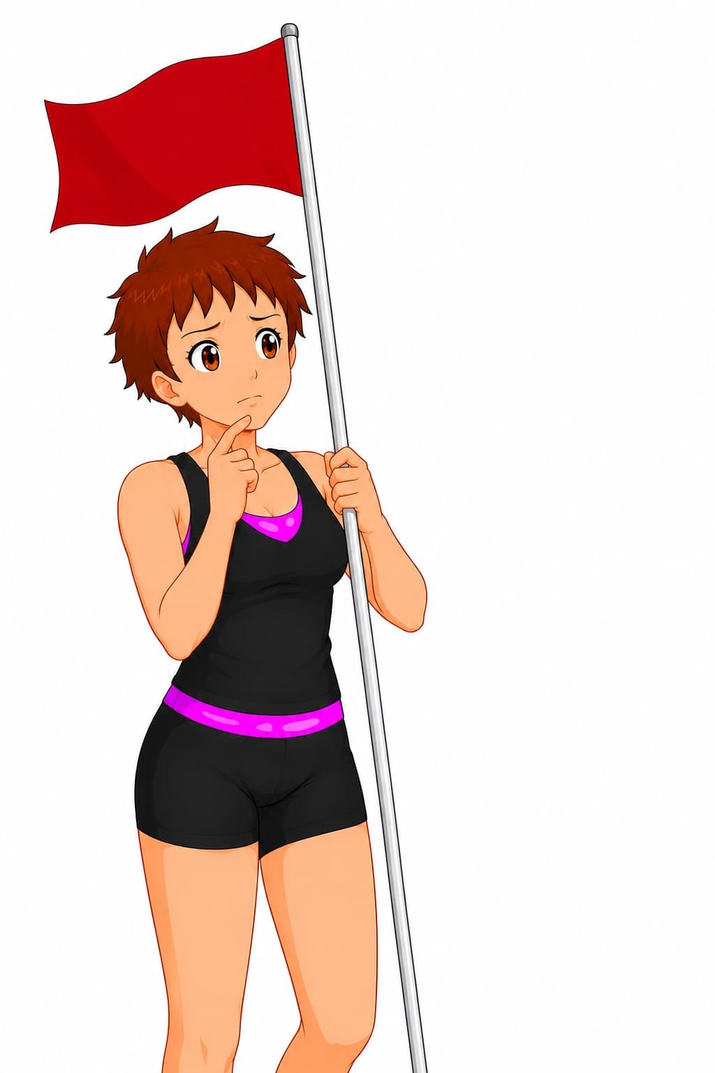 Your Pole Pal holding red flag Your Pole Pal holding red flag