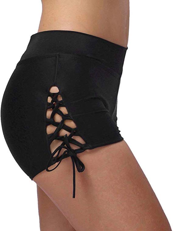 black shorts with side ties