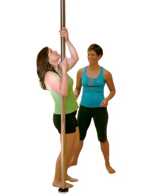 Spotting a pole dance student