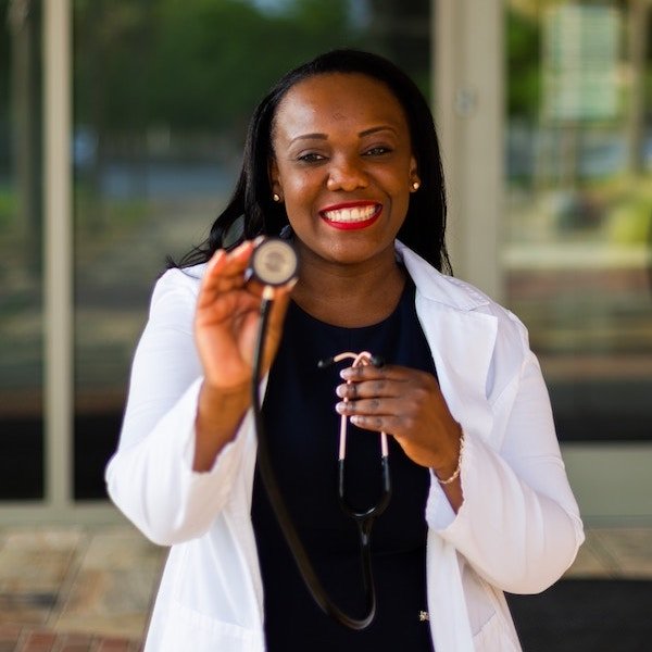 female doctor with stethoscope