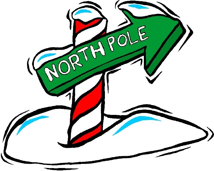 sign pointing to north pole