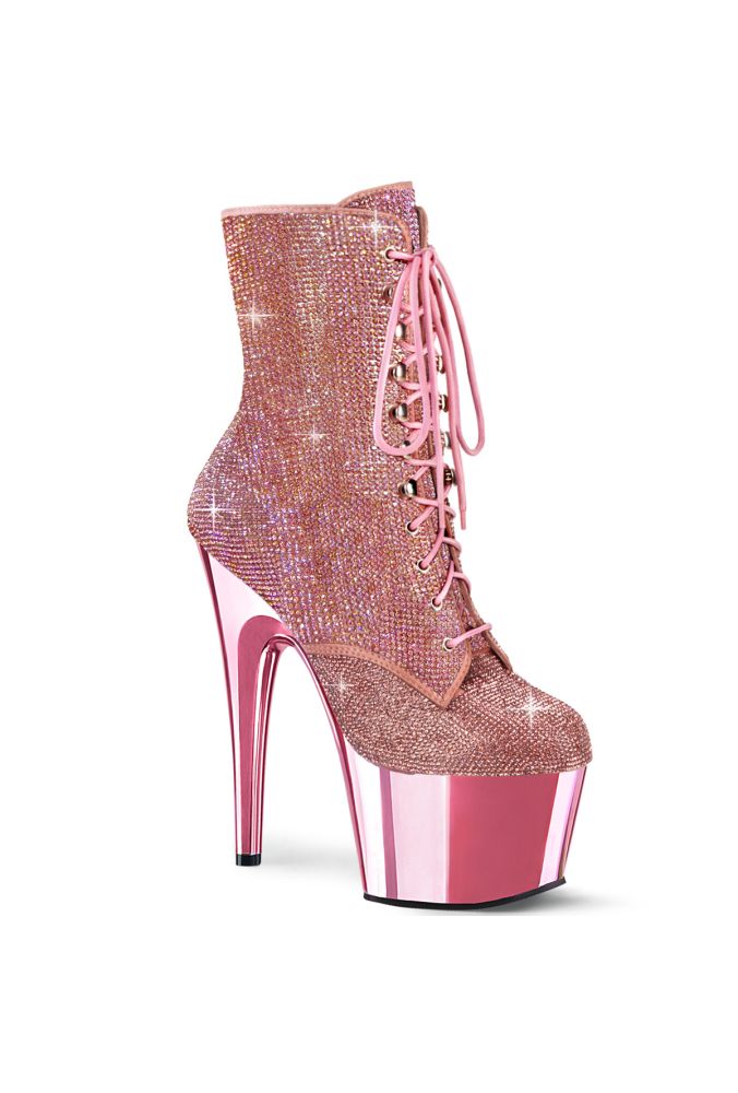 pink rhinestone platform pole dancing boot 