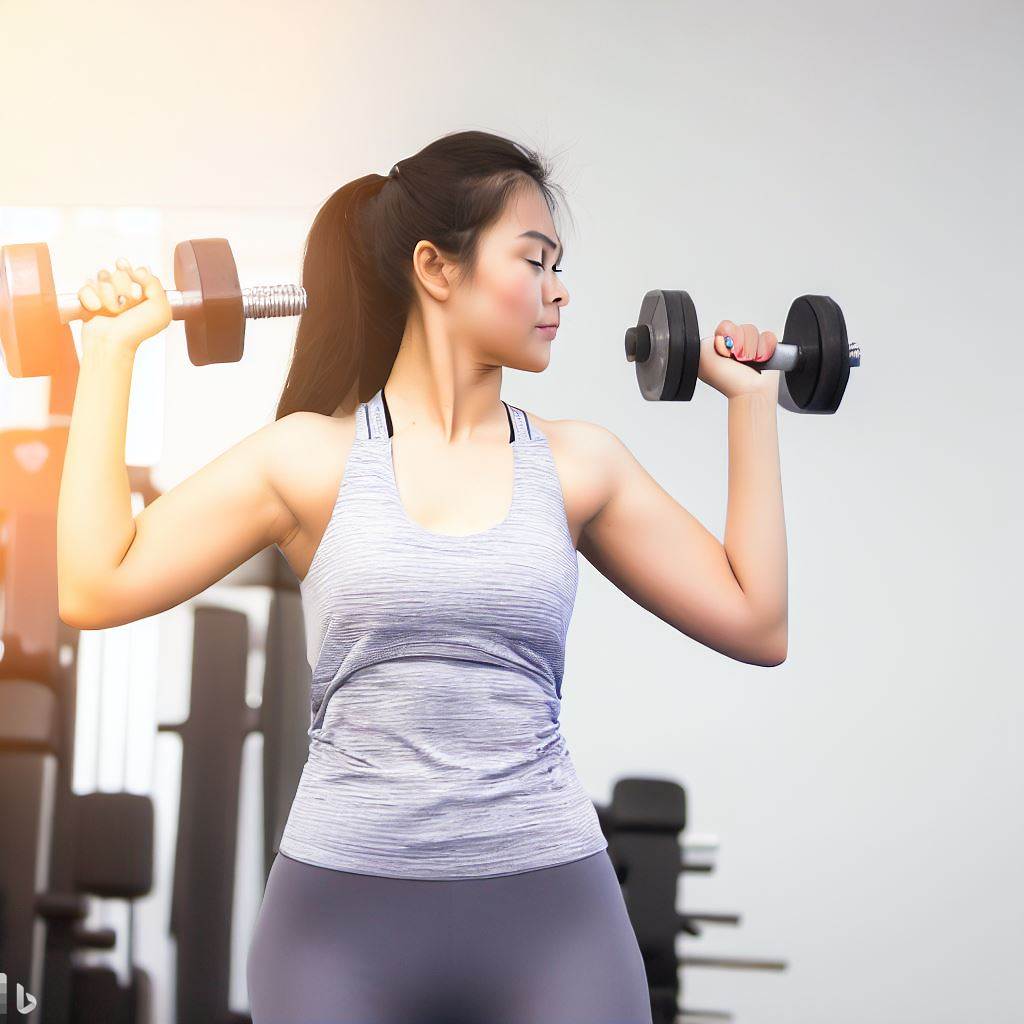 woman working out with weights