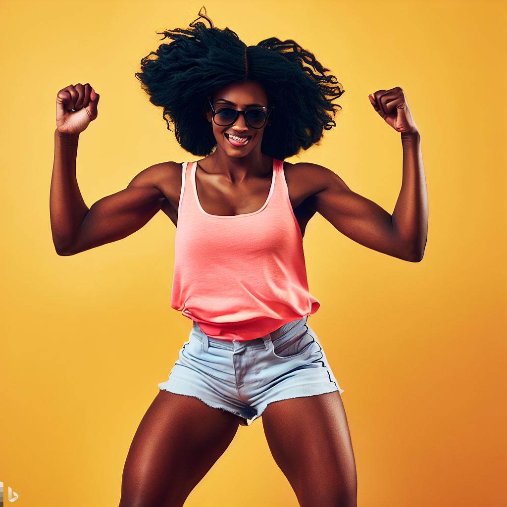 woman dancing in shorts