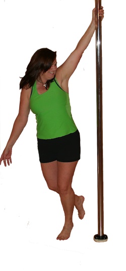 Pole dancer warming up