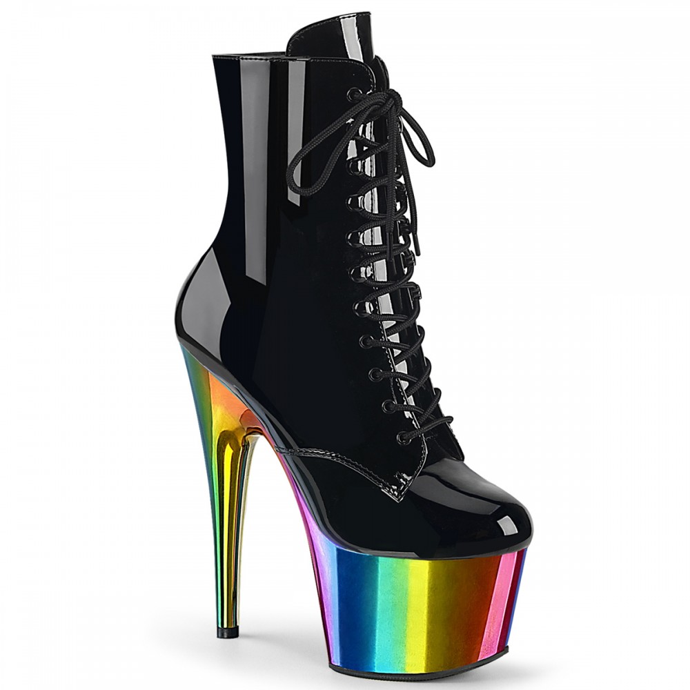 Black platform lace up boots