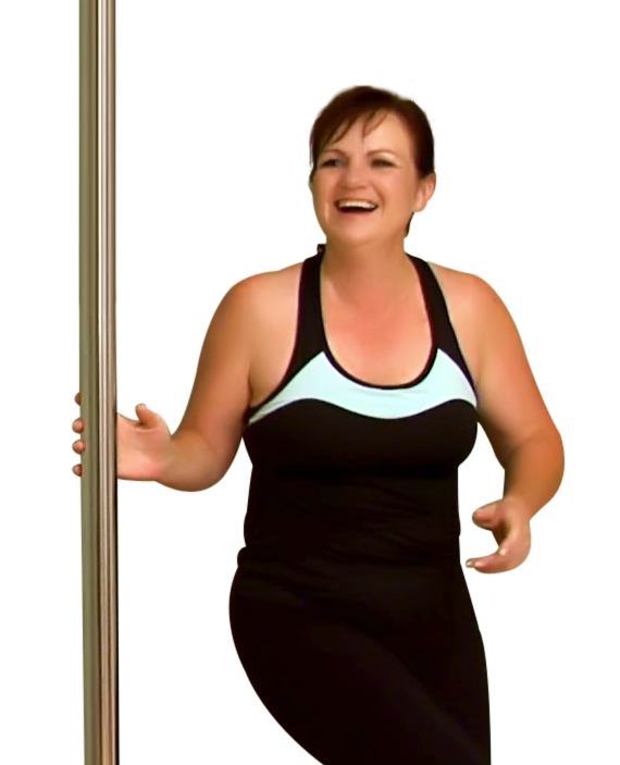 beginner pole dancer warming up